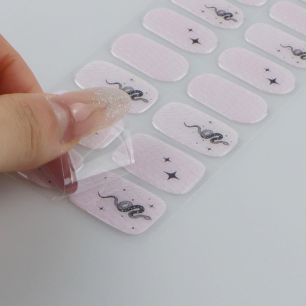 JMEOWIO Nagelfolie UV Härtend Schlange Stern UV Gel Nail Strips Nagelsticker Nagelaufkleber Nail Art Dekoration Nageldesign Zubehör