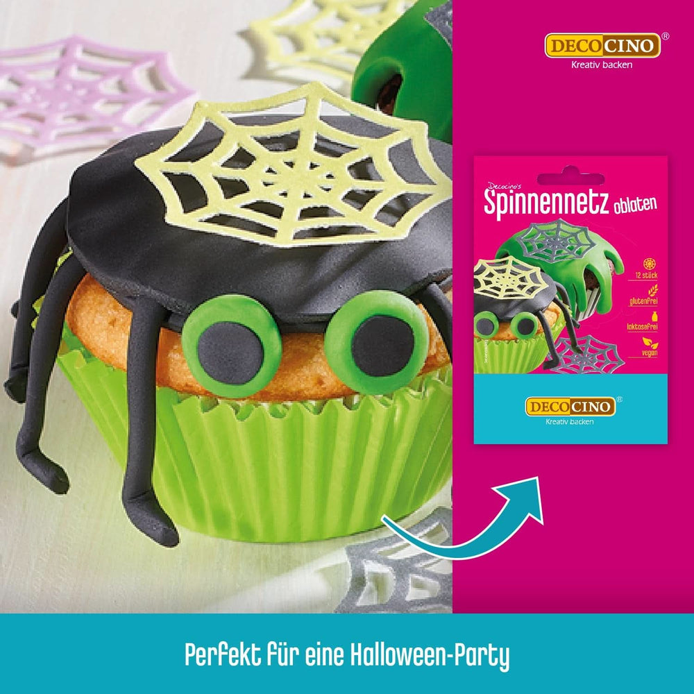 DECOCINO Gaufres comestibles en toile d'araignée 3D d'Halloween 12 pièces Sprinkles Naty Shop