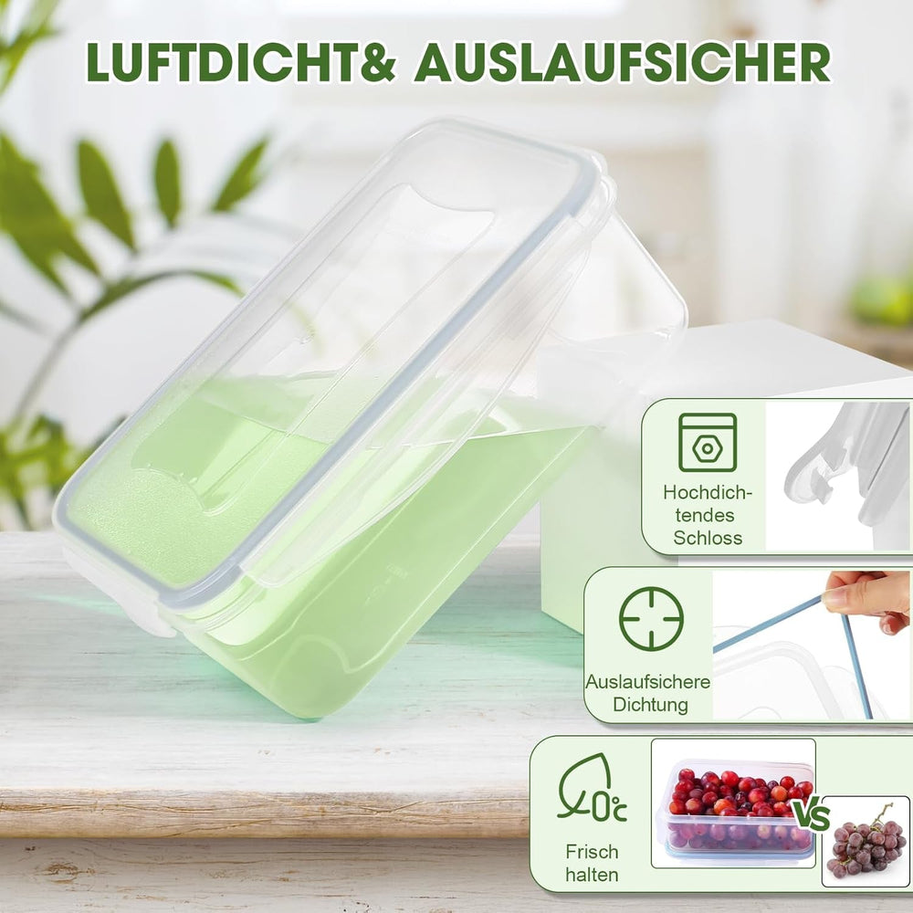 YASHE Pot de Conservation des Aliments avec Couvercle, Ensemble de 12 Pots de Conservation en Plastique, sans BPA, 100 % étanches, empilables et Transparentes, boîtes de Conservation des Aliments Naty Shop