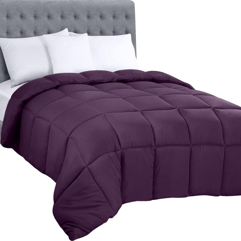 Utopia Bedding Couette toutes saisons 250 g/m² en peluche siliconée pour lit double cousu dans une boîte (double XL gris clair) Naty Shop Violet King Couettes et édredons (1 paquet)