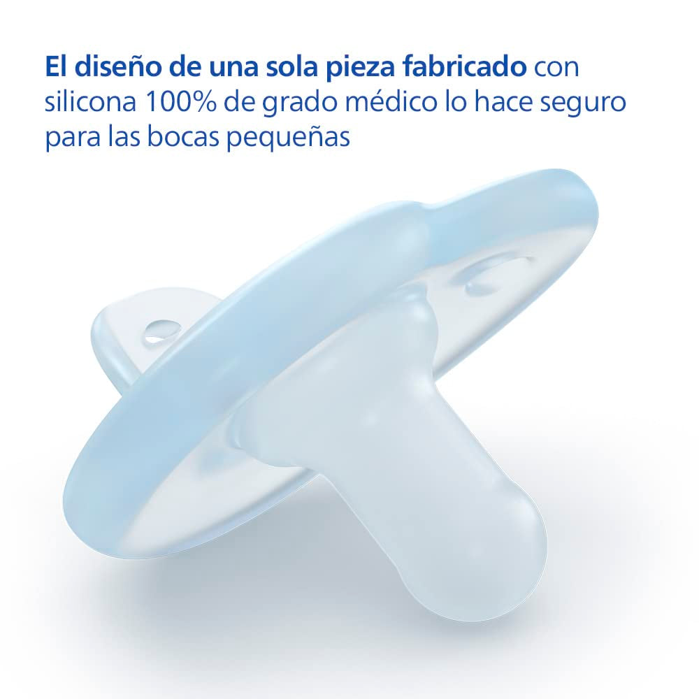 Philips AVENT Soothie - Sucette sans BPA pour bébés âgés de 0 à 6 mois, bleu/bleu clair (modèle SCF099/21)