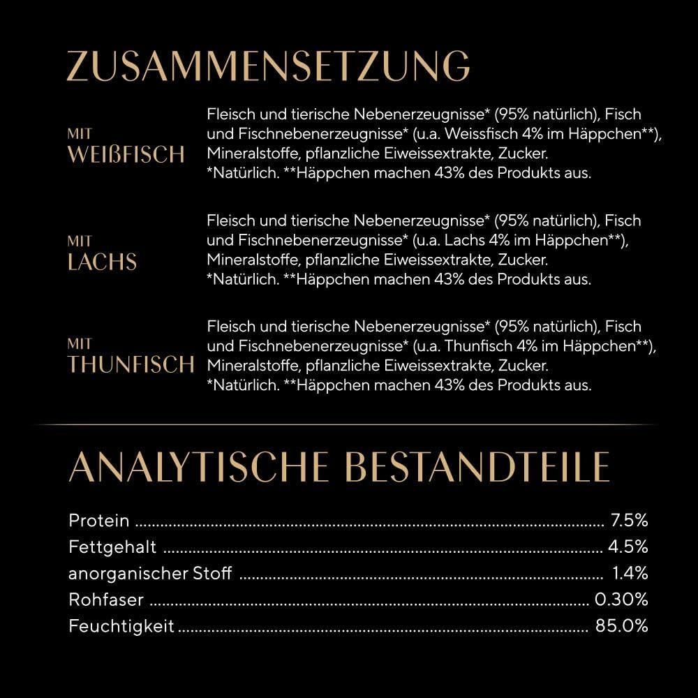 Sheba Portion Pouches Nourriture humide pour chats, Multipack Fresh & Fine en gelée avec thon et saumon MSC, 6x6x50g - Repas sains pour chats avec gelée