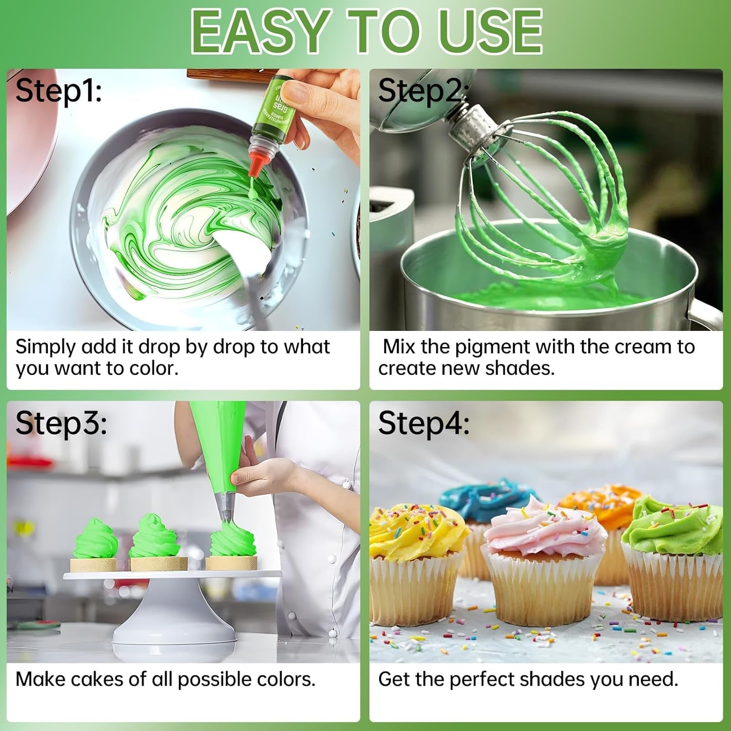 Colorant alimentaire liposoluble, 10 couleurs de colorant alimentaire à base d'huile pour la décoration de gâteaux au chocolat, ensemble de colorants alimentaires hautement concentrés pour fondant, cupcake, pâtisserie, colorant alimentaire - 6 ml chacun