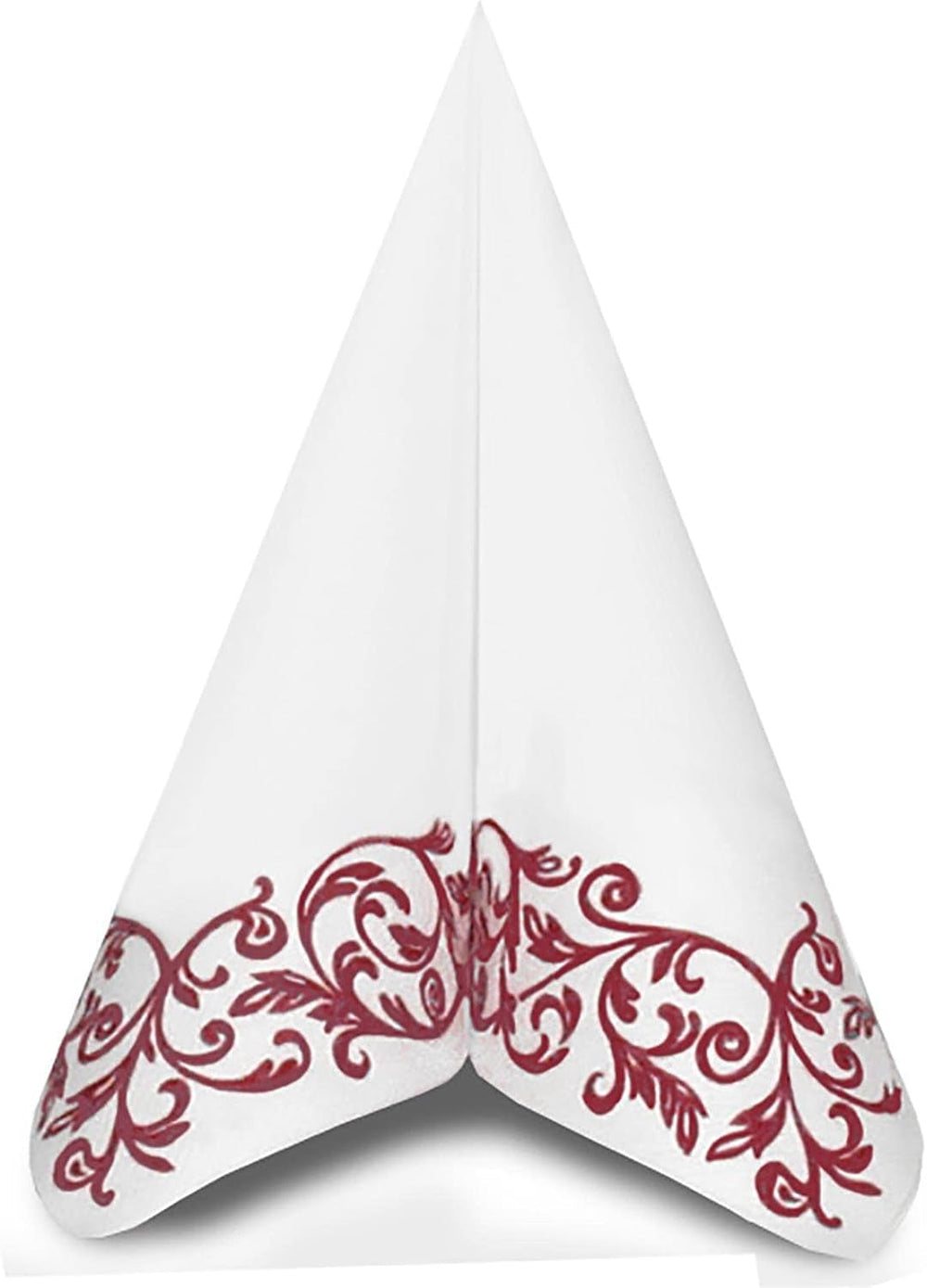 Shoptoria Rob Bordo serviettes rouge foncé avec motif ornemental - décorations de table / mariage - 50 X serviettes pliantes, 40 X 40 cm