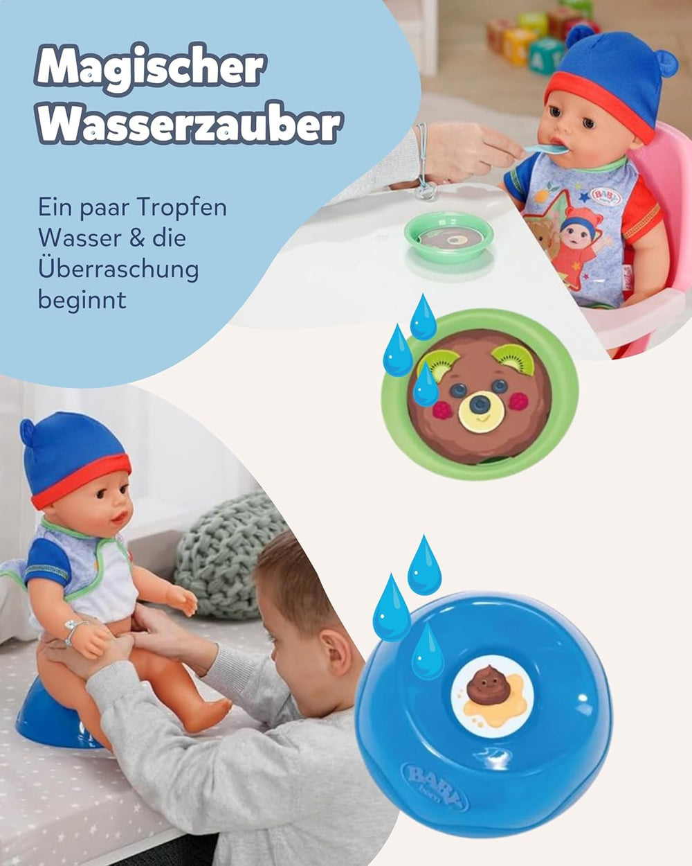 BABY Born Jonas - poupée 43 cm - 10 fonctions dont accessoires et matelas - Fonctionne entièrement sans piles - Convient aux enfants à partir de 3 ans