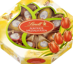 Lindt Schokolade Alkohol-Spezialitäten Eier| 144G| Vollmilch-Eier Mit Flüssiger Alkoholischer Füllung (Cognac, Eierlikör-Eier, Kirschwasser) | Chocolat Oster | Schokoladengeschenk | Titre par défaut de la boutique Ostereier Naty