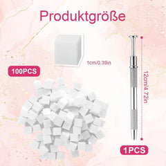 100 Stk Nail Art Schwamm Mit Metallgreifer, Nailart-Zubehör, Baby Boomer, Rendering-Werkzeuge Mit Greifer-Blöcken, Maniküre-Gradient Nail Art Schwamm, For Pinselset, Nägel, Nageldesign-Zubehör