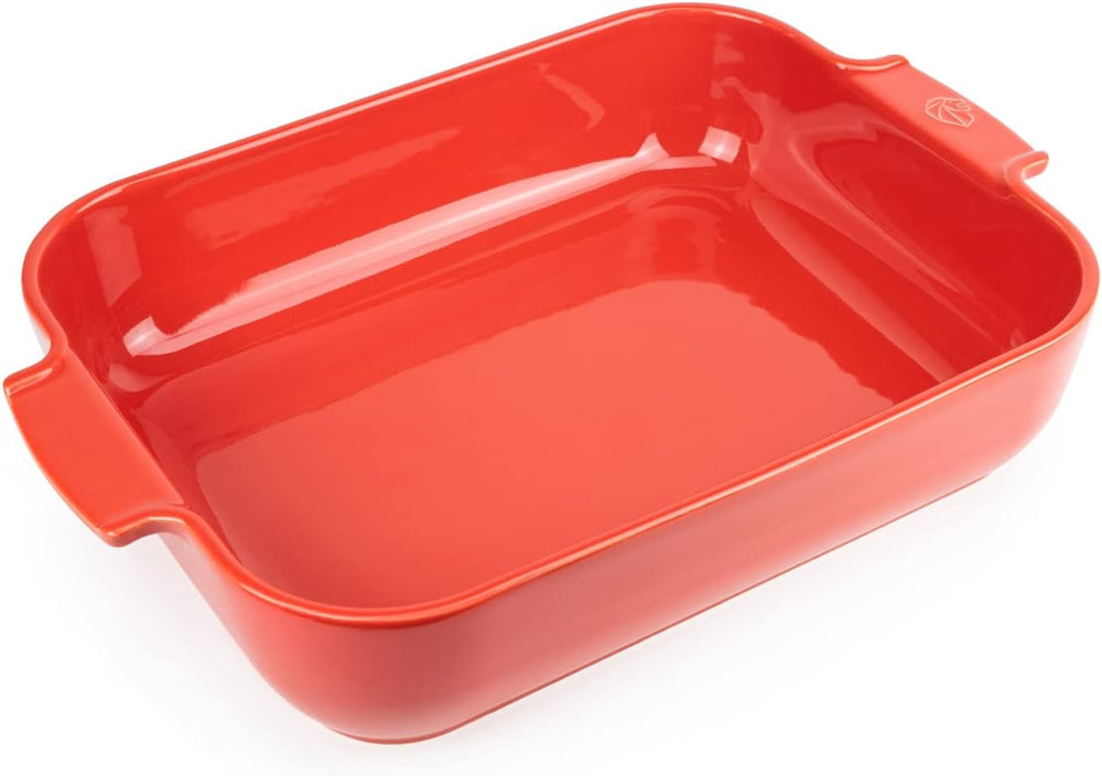 Peugeot Appolia Rechteckige Auflaufform Mit Griffen, Keramik, Schiefer / Grau, 8.3X40.5X27.2 Cm, Fassungsvermögen: Env. 4 L, 60022 Moules et plaques à pâtisserie Naty Shop Rot