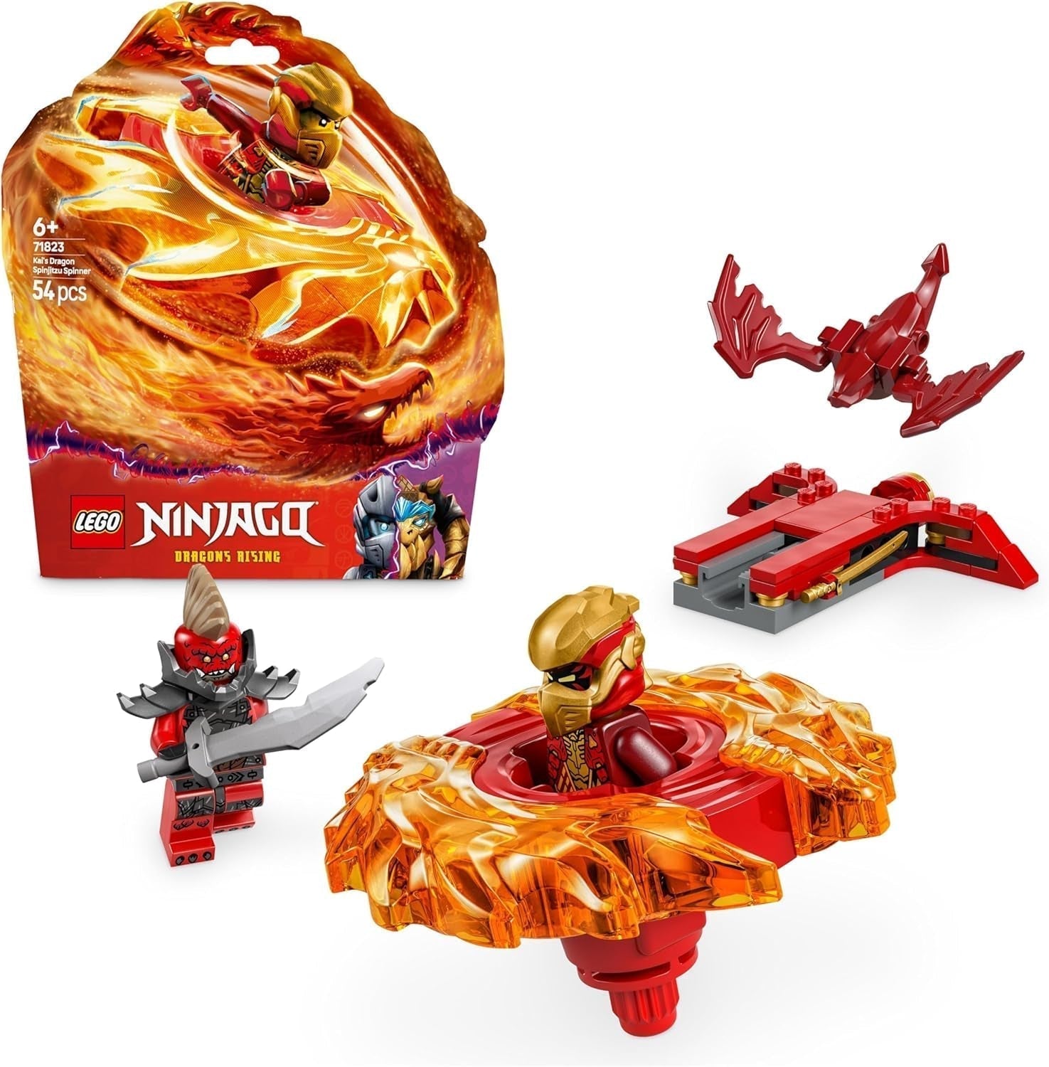 LEGO NINJAGO Kai's Dragon Spinjitzu Spinner - Jouet Ninja d'action avec 2 figurines - Petit ensemble de jeu pour enfants - Idée cadeau pour garçons et filles de 6 ans 71823 Ensembles de construction Besuche den LEGO-Store Default Title