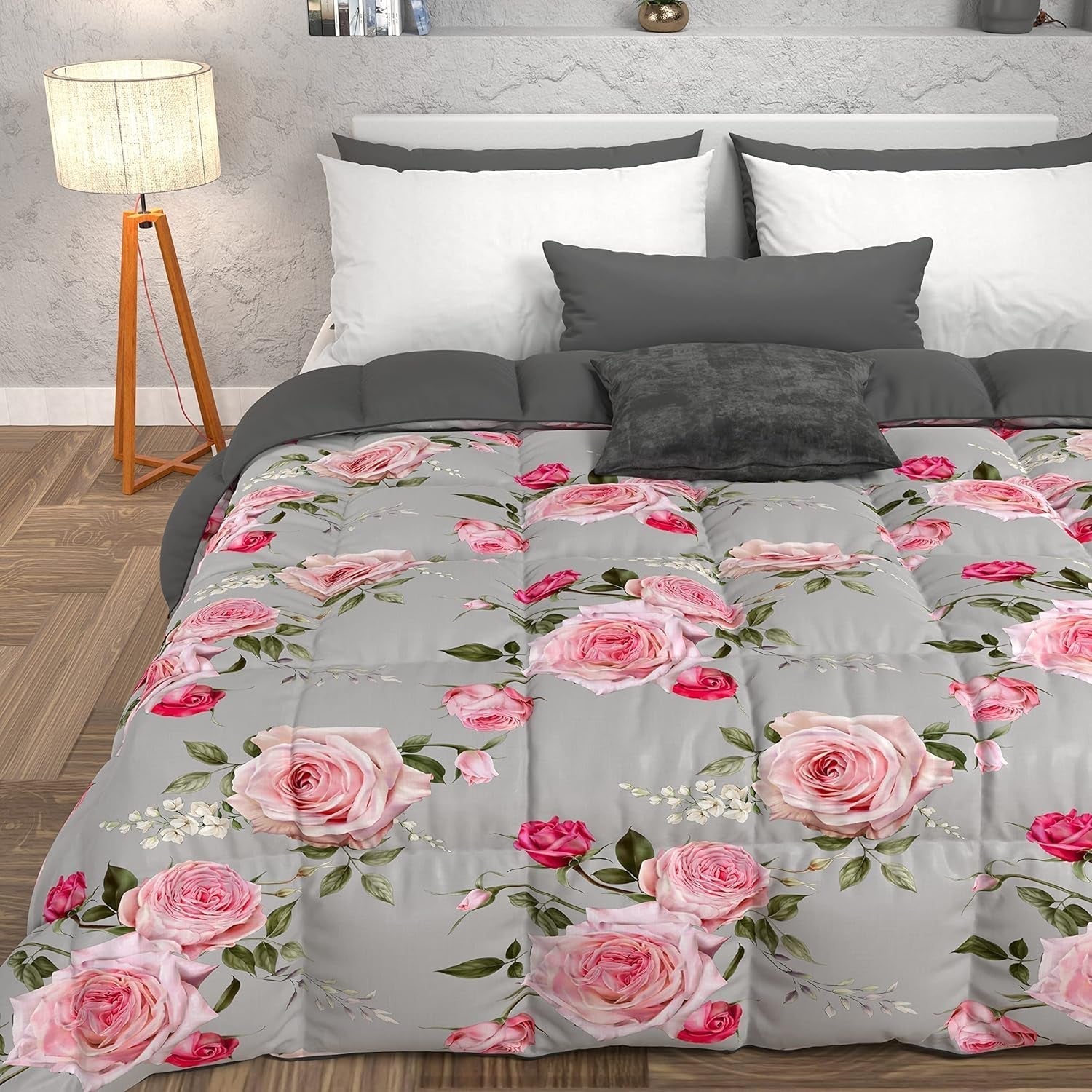 PETTI Artigiani Italiani - Couette d'hiver, Couette d'hiver, Couette simple, Double face, Impression monochrome et numérique, microfibre 100% hypoallergénique, Fabriqué en Italie