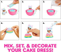 L.O.L. Surprendre! Mix & Make Birthday Cake Tots - Avec poupée à collectionner, robe à gâteau DIY, "cuisson" et décoration du gâteau, ingrédients et paillettes - Poupée avec robe à gâteau - Idéale pour les filles à partir de 3 ans Naty Shop Dolls