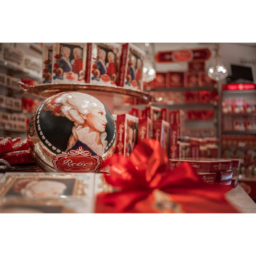 Boules Reber Mozart - 5 sachets de 5 bonbons dans l'édition de Noël - Authentiques boules Reber Mozart, à base de chocolat noir, pâte d'amande et nougat