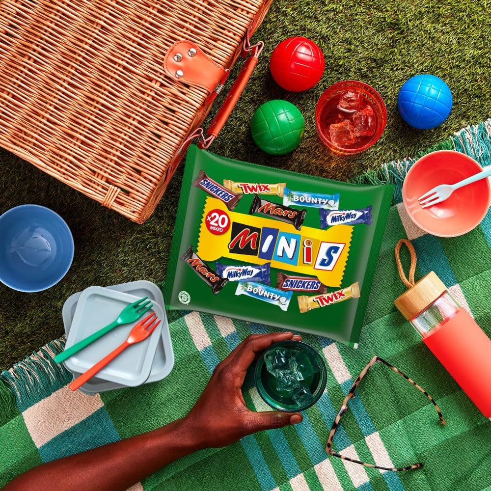 Mini paquet de chocolat mélangé en vrac, 20 mini collations au chocolat (Mars, Snickers, Bounty, Twix, Milky Way), comme bonbons, cadeau de chocolat, boîte de bonbons, 400 g