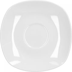 Van Well Lilli Service à café pour 12 personnes, 36 pièces carrées en porcelaine blanche avec bords incurvés pour une table basse parfaitement disposée – Passe au lave-vaisselle