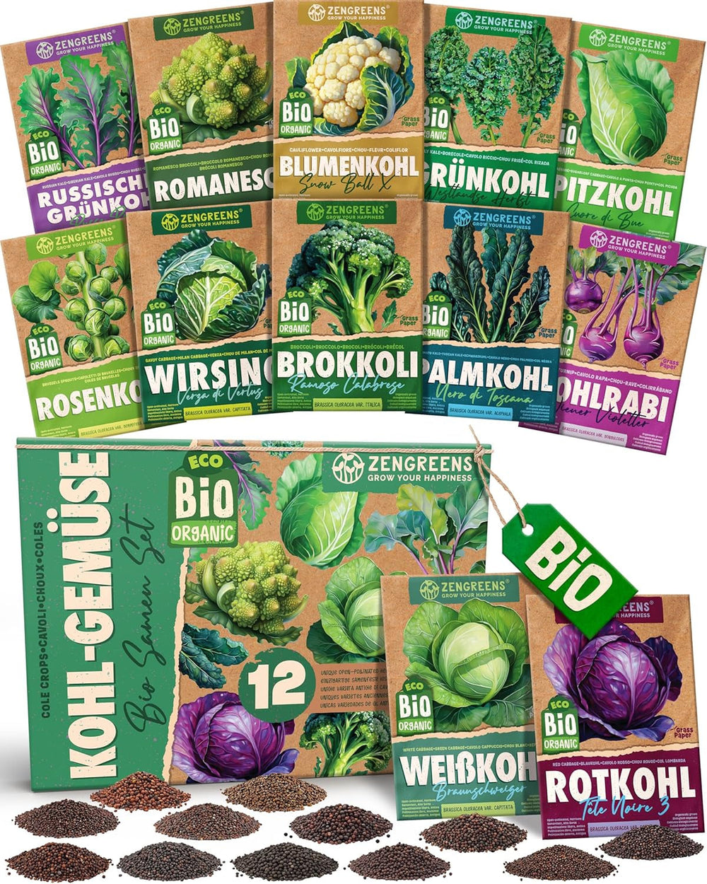Semințe de busuioc organice într-un set de 6 - 6 semințe de busuioc pentru cultivare ușoară în grădină, balcon sau strat înălțat - semințe de plante - răsaduri