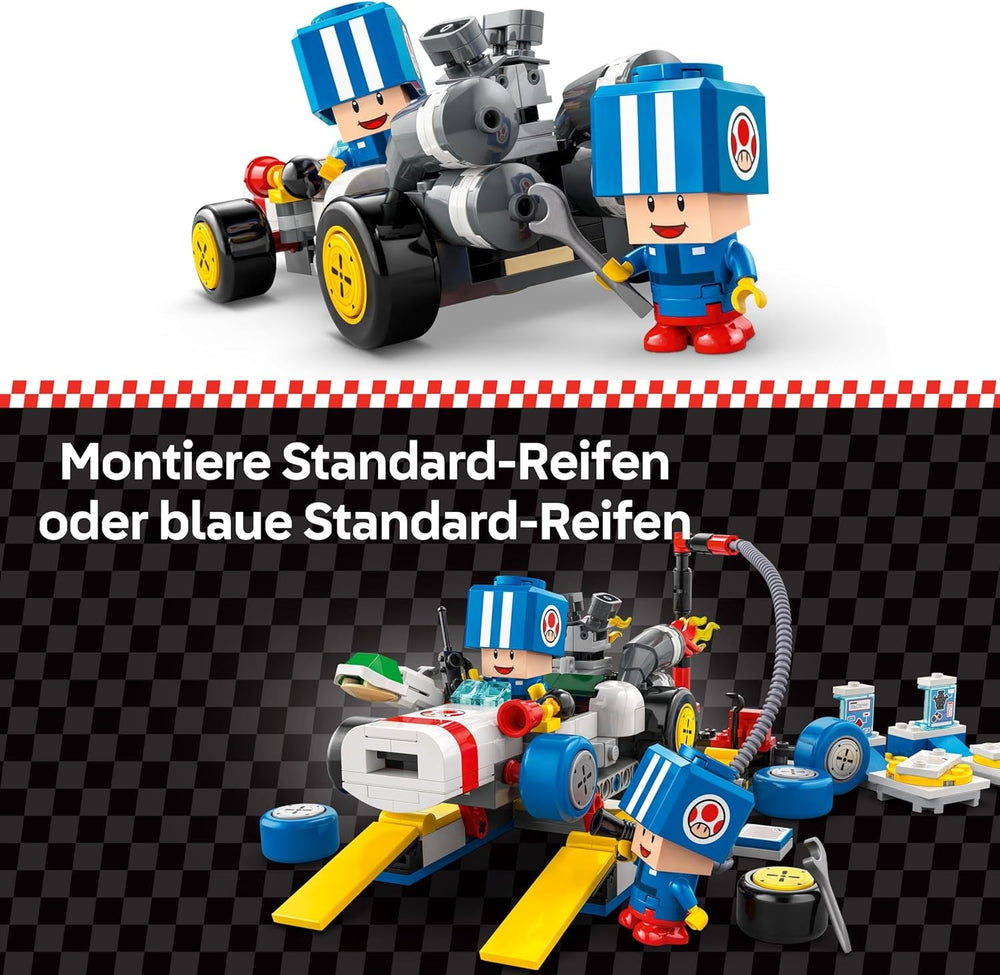 LEGO Super Mario: Mario Kart – Toad’s Garage Set, Nintendo Mechanic Toy with 2 Blue Toad Character Figures for Independent Play, Birthday Gift for Boys, Girls and Gamers Aged 8 Plus 72035
