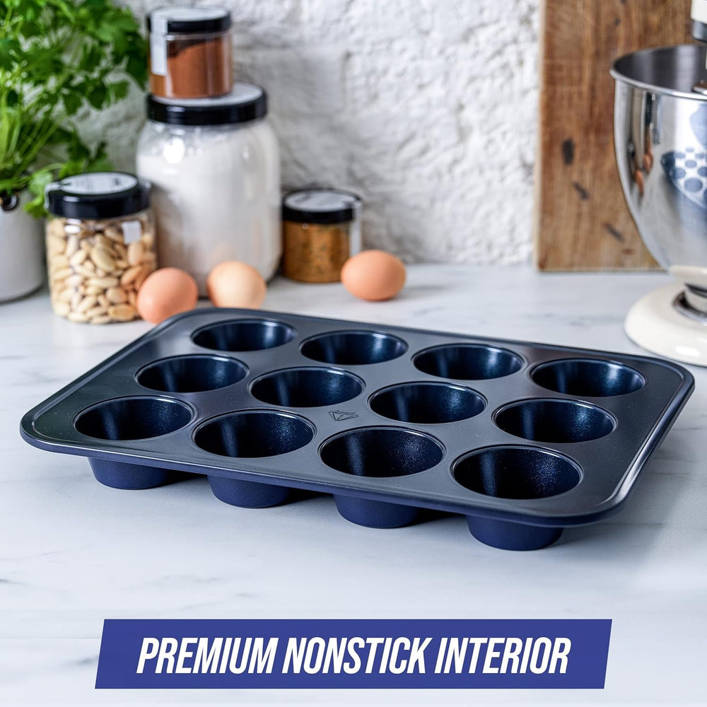 Blue Diamond Bakeware 12Er Muffinform Mit Antihaftbeschichtung, Blau Moules et plaques à pâtisserie Naty Shop