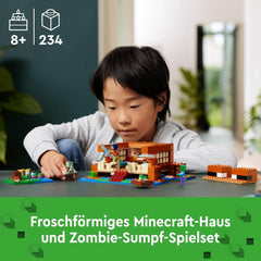 LEGO Minecraft The Frog House, maison de jouets avec figurines dont zombie, slime et noyé, ainsi que des accessoires tels qu'un bateau jouet et un établi, cadeau pour garçons et filles à partir de 8 ans 21256 Jeux de construction Besuche den LEGO-Store