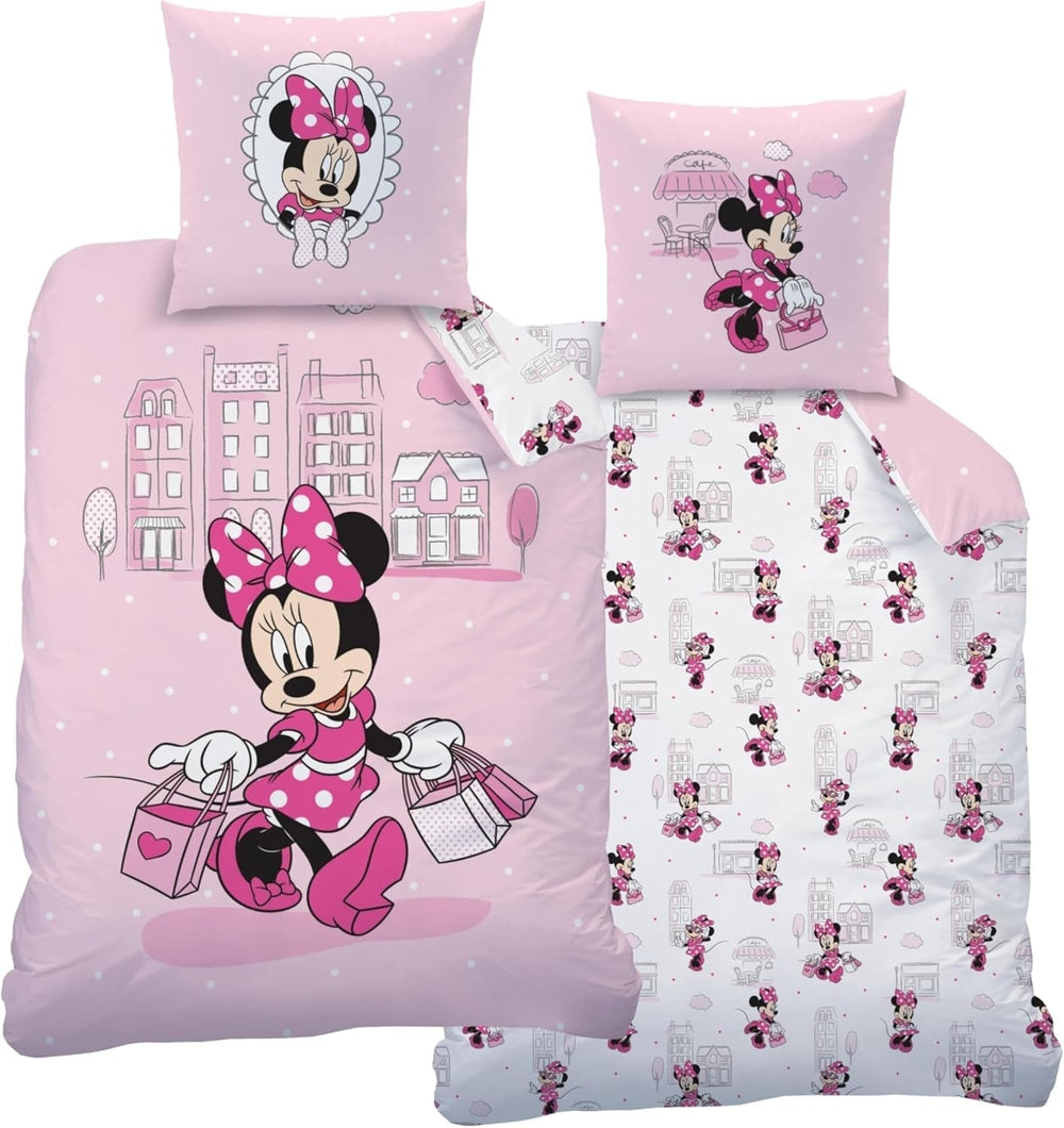 Literie enfant, divers personnages de dessins animés, 100% coton Literie - enfant Naty Shop Minnie Mouse