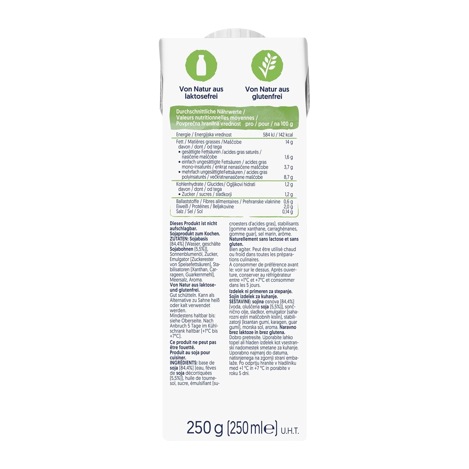 Alpro Cooking Soya – Vegan Kochcreme aus Soya au goût neutre pour plats chauds et froids – 15 x 250 ml