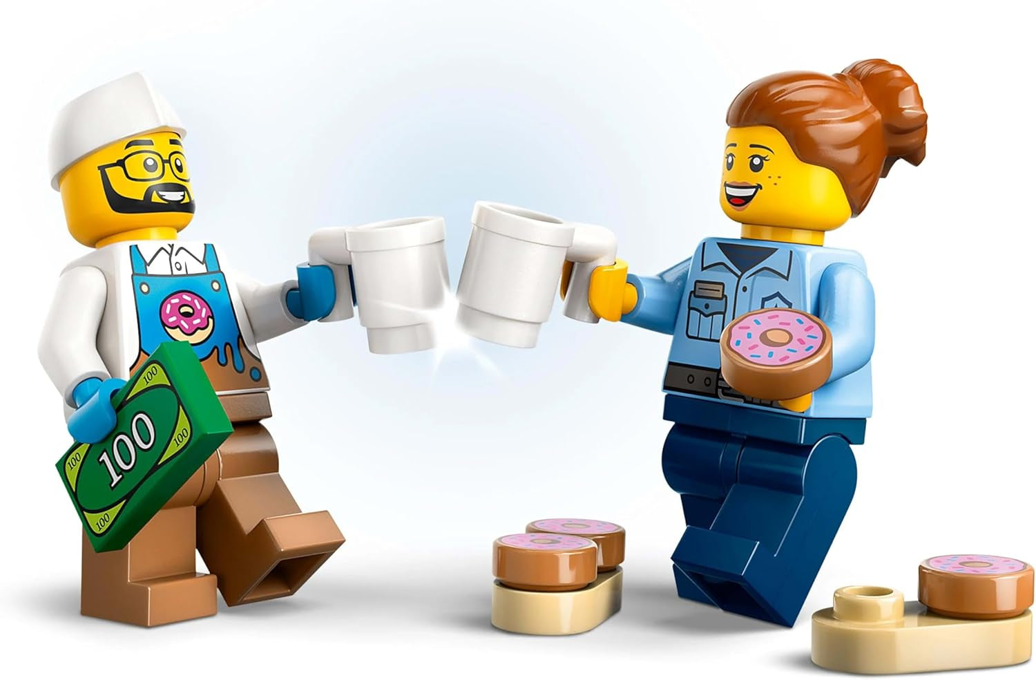 LEGO City Donut Truck - Camion de restauration avec 2 figurines de police - Jouet de construction pour garçons et filles à partir de 5 ans - Idée cadeau d'anniversaire et de vacances 60452 Jeux de construction Besuche den LEGO-Store