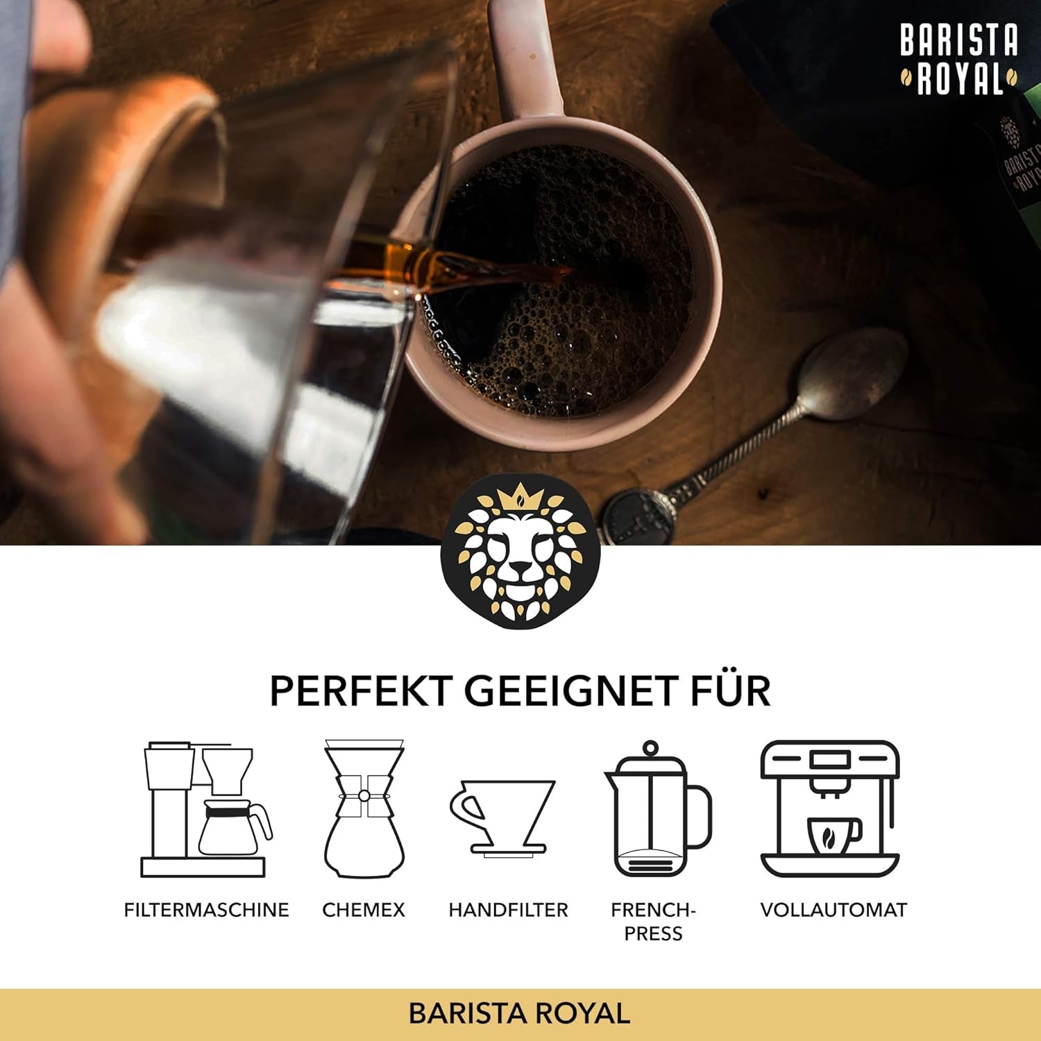 BARISTA ROYAL Bio Kaffeebohnen 1kg "Sélection Spéciale" | Frische Kaffeebohnen direkt gehandelt | 70 % Arabica, 30 % Robusta Café Ganze Bohnen | Idéal pour les machines entièrement automatiques et à filtre