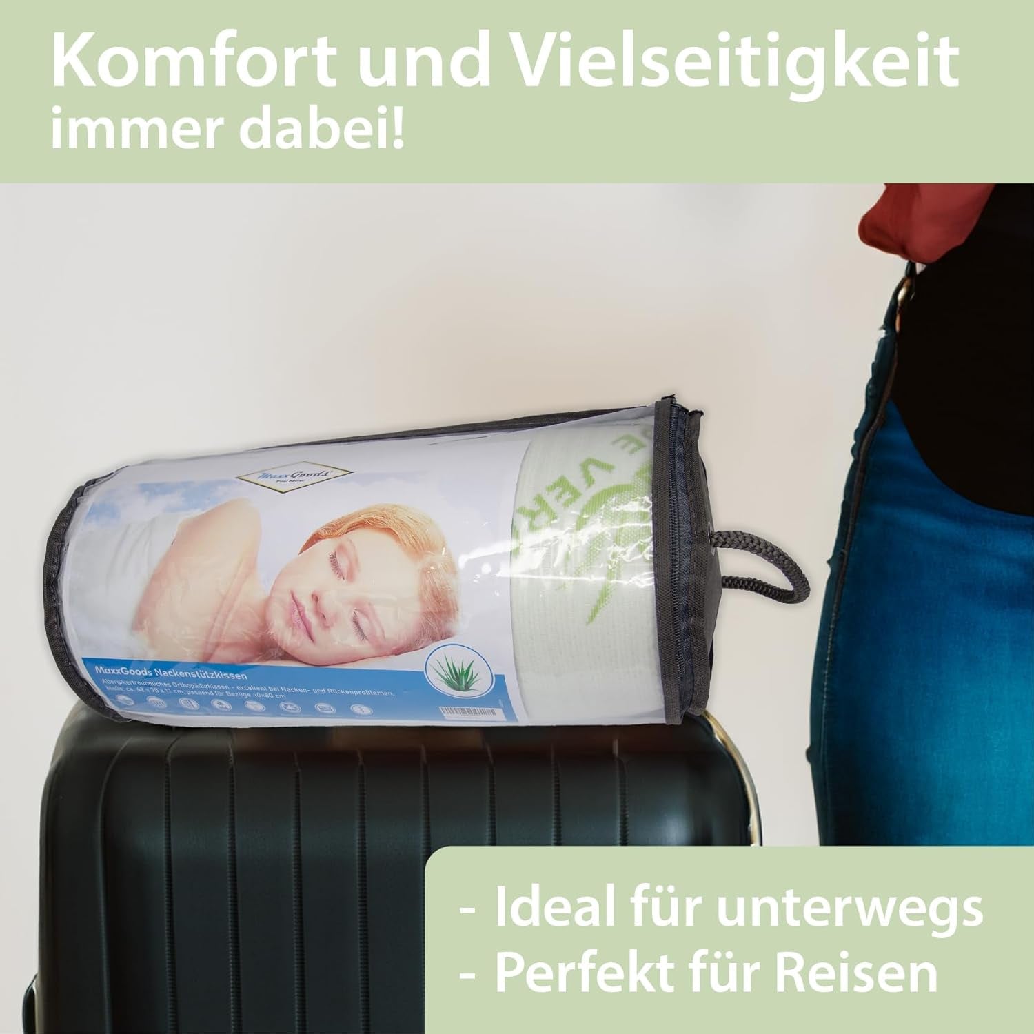 Maxxgoods Oreiller orthopédique Oreiller de soutien cervical en mousse de gel viscoélastique avec housse de protection à l'aloe vera et housse intérieure 100 % coton - Oreiller pour dormeurs sur le ventre, sur le dos et sur le côté (42 cm x 70 cm x 12 cm) Oreillers orthopédiques cervicaux Naty Shop