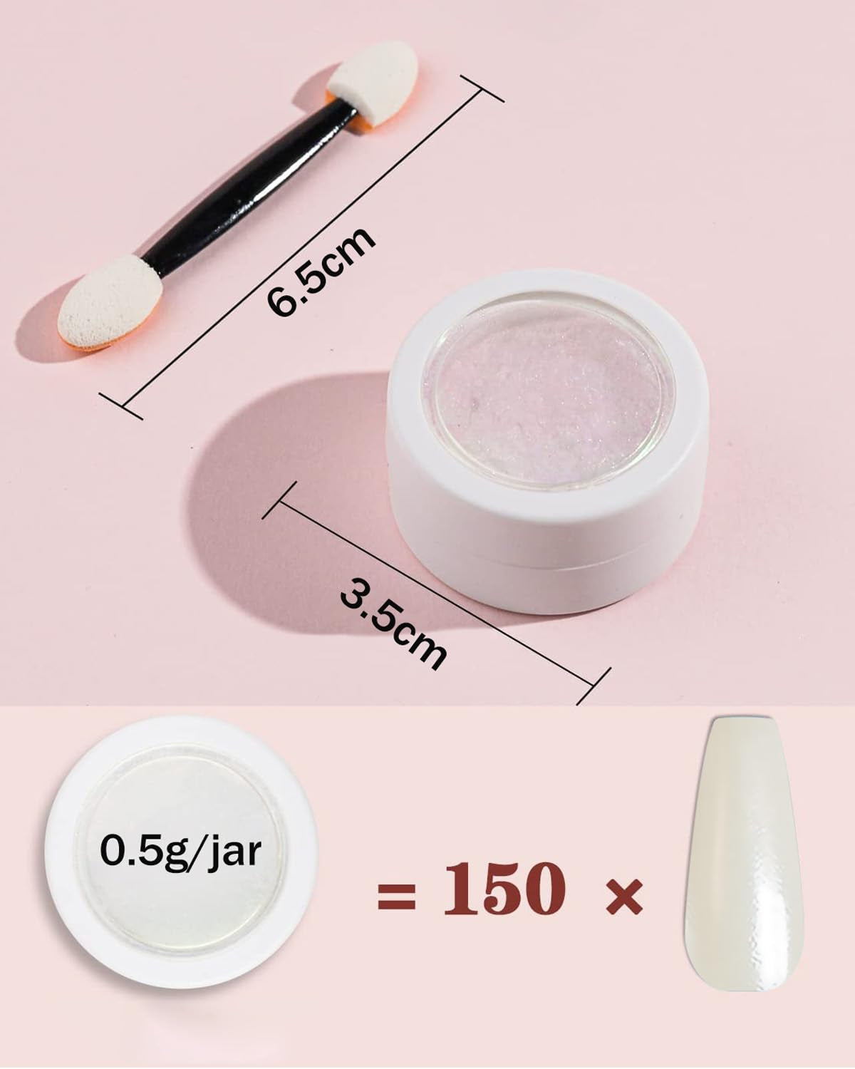 Wahrshei 6 Chrome Nail Powder, Chrome Pulver Nägel Mit Spiegeleffekt, Laser Chrome Puder, Poudre effet nacré pour ongles en beignet glacés