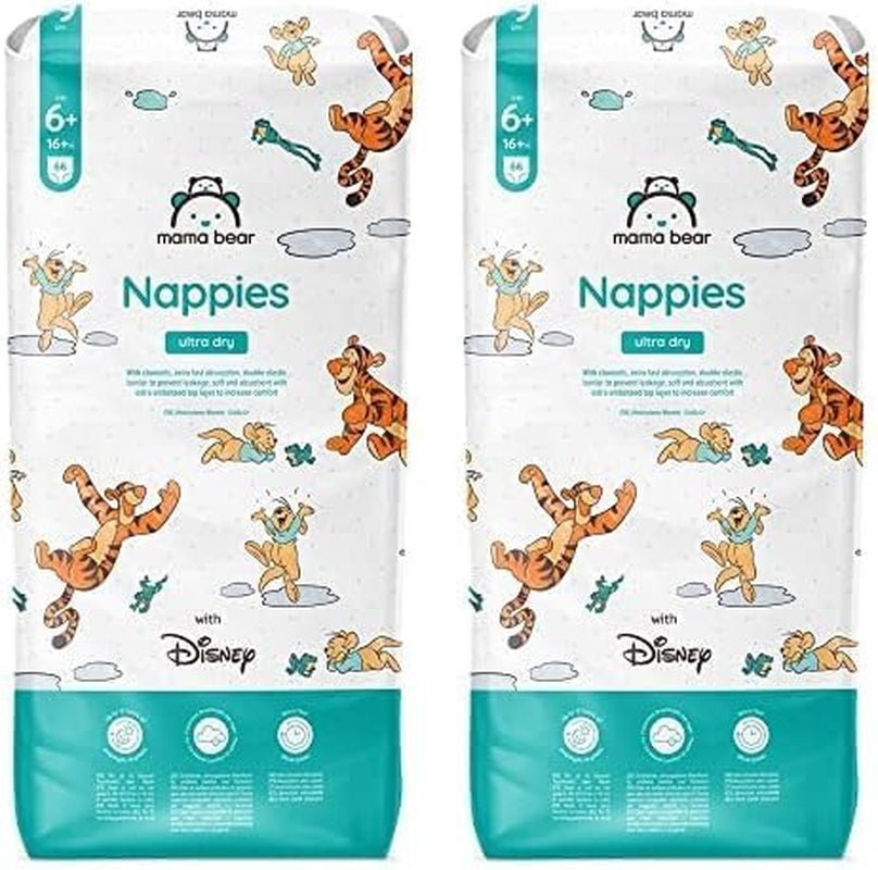 Marque Amazon : Mama Bear Disney Couches Ultra Dry, taille 3 (4-9 kg) – Boîte mensuelle, blanche, 172 unités (2 paquets de 86)
