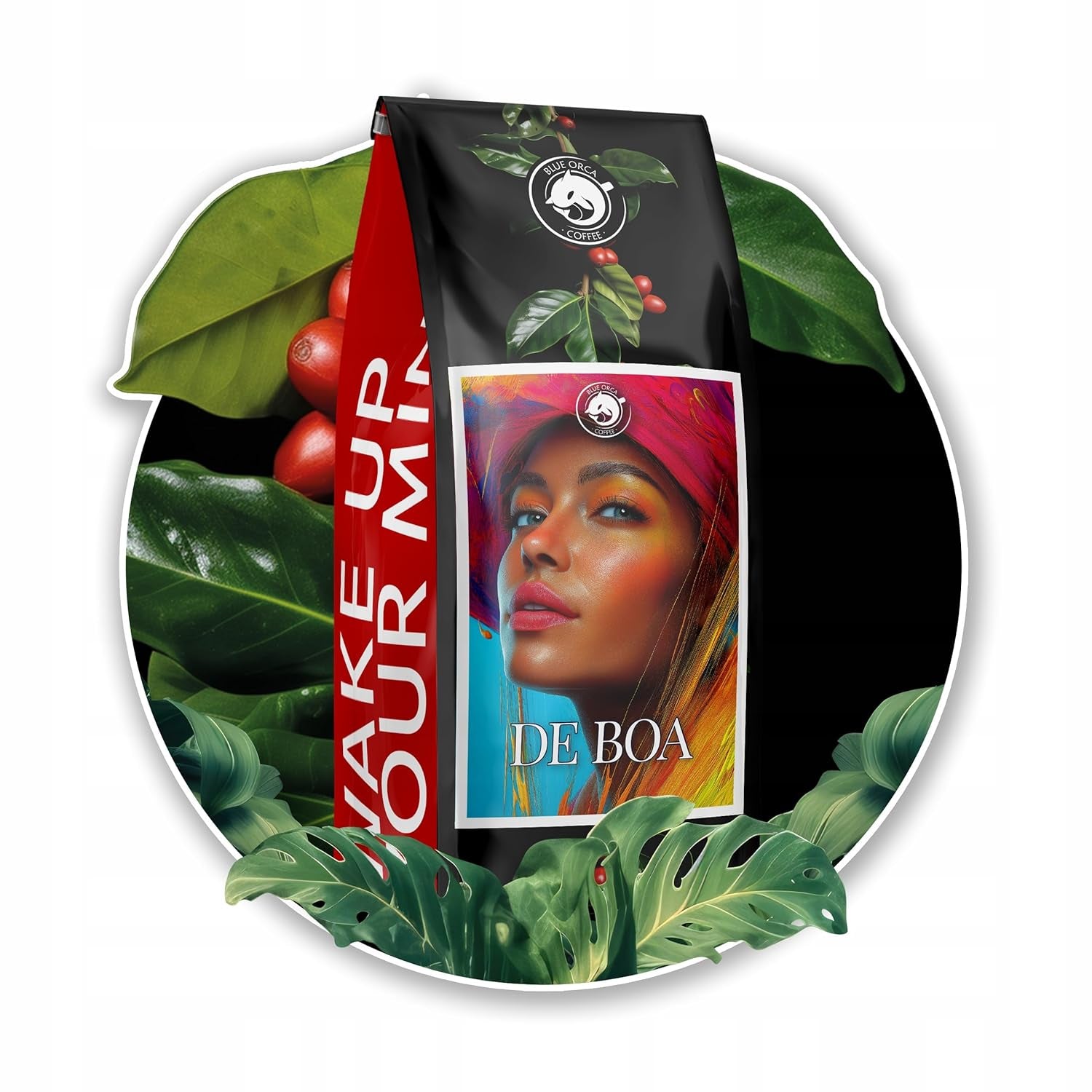 Café moulu DE BOA 1KG | 100% Arabica | avec des notes de chocolat et de noix | grains de café torréfiés moyennement, faible acidité | idéal pour les machines à expresso | Torréfaction de café Blue Orca