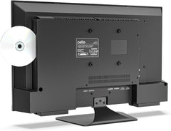 Cello C2425WSF Trav 24" 230V 12V Full HD SMART/DVD TV pentru camping, player DVD integrat, tuner triplu fără ramă, Bluetooth WebOS de la LG, difuzor Pitch Perfect pentru autorulote și camion [2025]