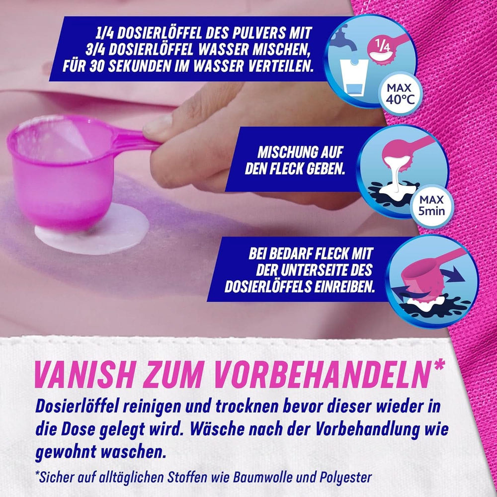 Vanish Oxi Action Powder Pink - 1 X 1,65 Kg - poudre pour enlever les taches et améliorer le linge sans chlore - pour linge coloré Détergents à Lessive Naty Shop