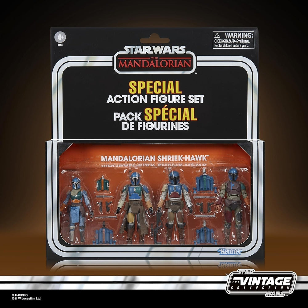 Star Wars Vintage Collection Mandalorian Shriek-Hawk, Pack de 4 Mandalorian, échelle 9,5 cm figurines Naty Shop