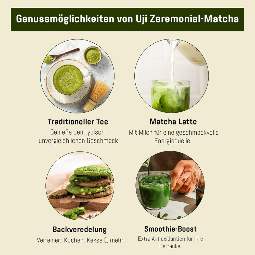 UJI de qualité cérémonielle - Boîte 30g - Bio - Matcha 100% japonais - Première récolte - Matcha pur - Moulu