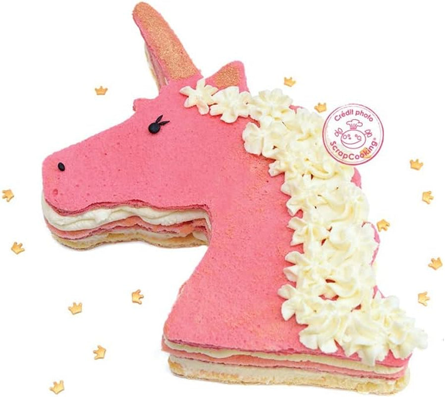 Scrapcooking 1982 - Moule à biscuits licorne XXL en acier inoxydable - 30 x 16,5 x 5 cm - Grand moule à biscuits - Gâteau d'anniversaire, Gâteaux, Moule à tarte