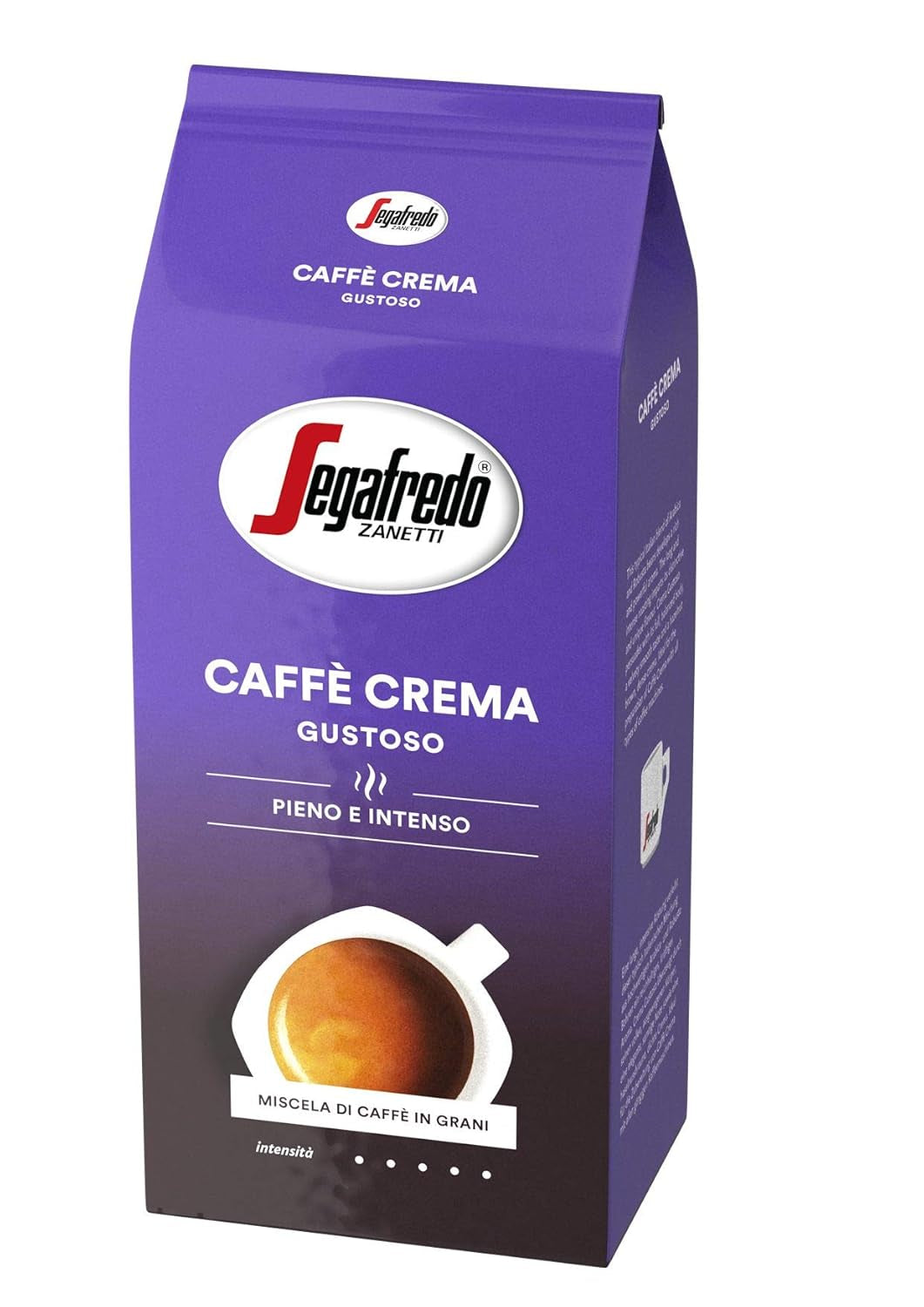 Segafredo Zanetti Caffè Crema Gustoso - Grains entiers (Pack de 1 kg) - Convient pour Caffè Crema - Grains de café torréfiés longuement et foncés, saveur pleine et intense (Pack de 2)