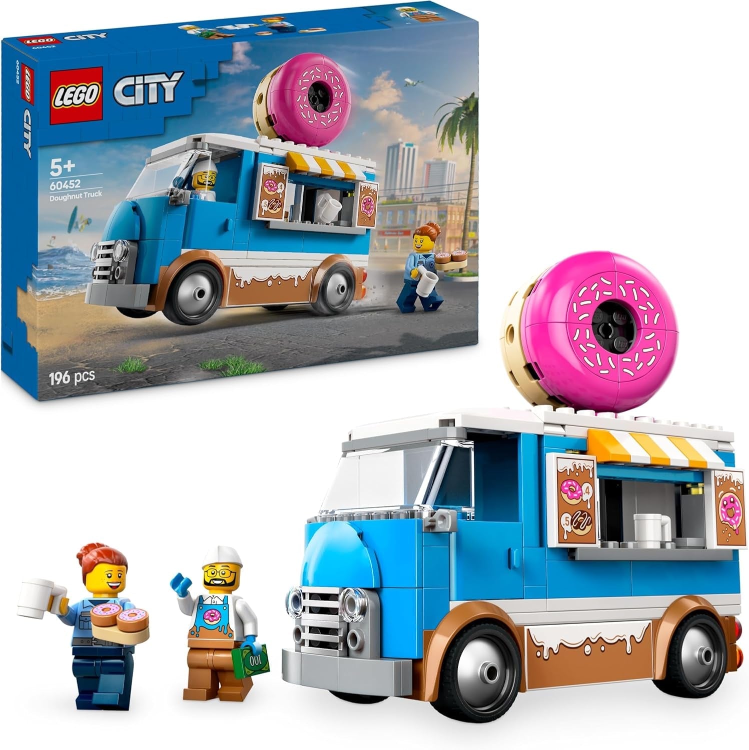 LEGO City Burger Van, Food Truck Toy for 5 Plus Year Old Boys & Girls, Vehicle Building Toys, Kitchen Playset with Vendor Minifigure and Accessories, Imaginative Play Gifts for Kids 60404