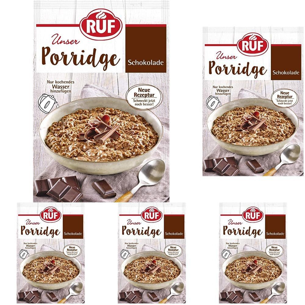 Gruau instantané RUF aux fraises et à la vanille, un repas d'été à base d'avoine prêt en 3 minutes, 1 sachet x 65g