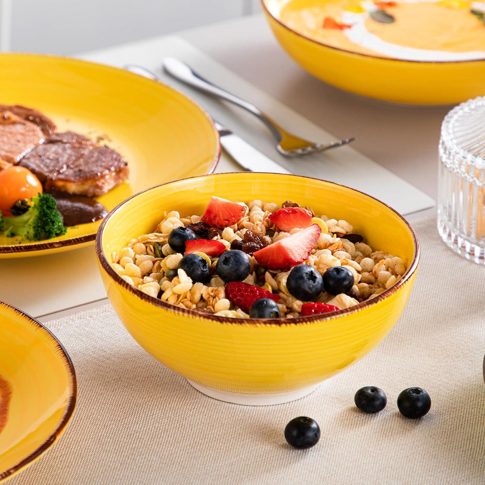 Service de table pour 6 personnes, Vancasso Bonita, service de table 24 pièces en porcelaine, service de table moderne, 6 assiettes plates, 6 assiettes à salade, 6 assiettes creuses et 6 bols