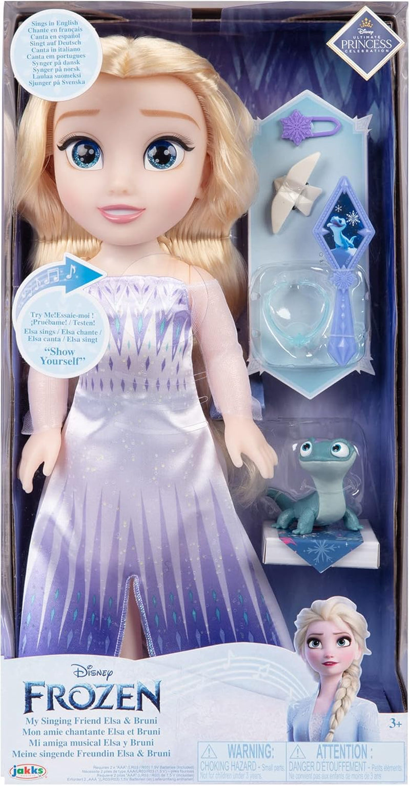 Disney Die Eiskönigin Singende ELSA The Snow Queen Puppe 35 cm, singt „Show Yourself“, inklusive Zubehör für zusätzlichen Spielspaß, perfekt für Mädchen ab 3 Jahren Weiß und Blau