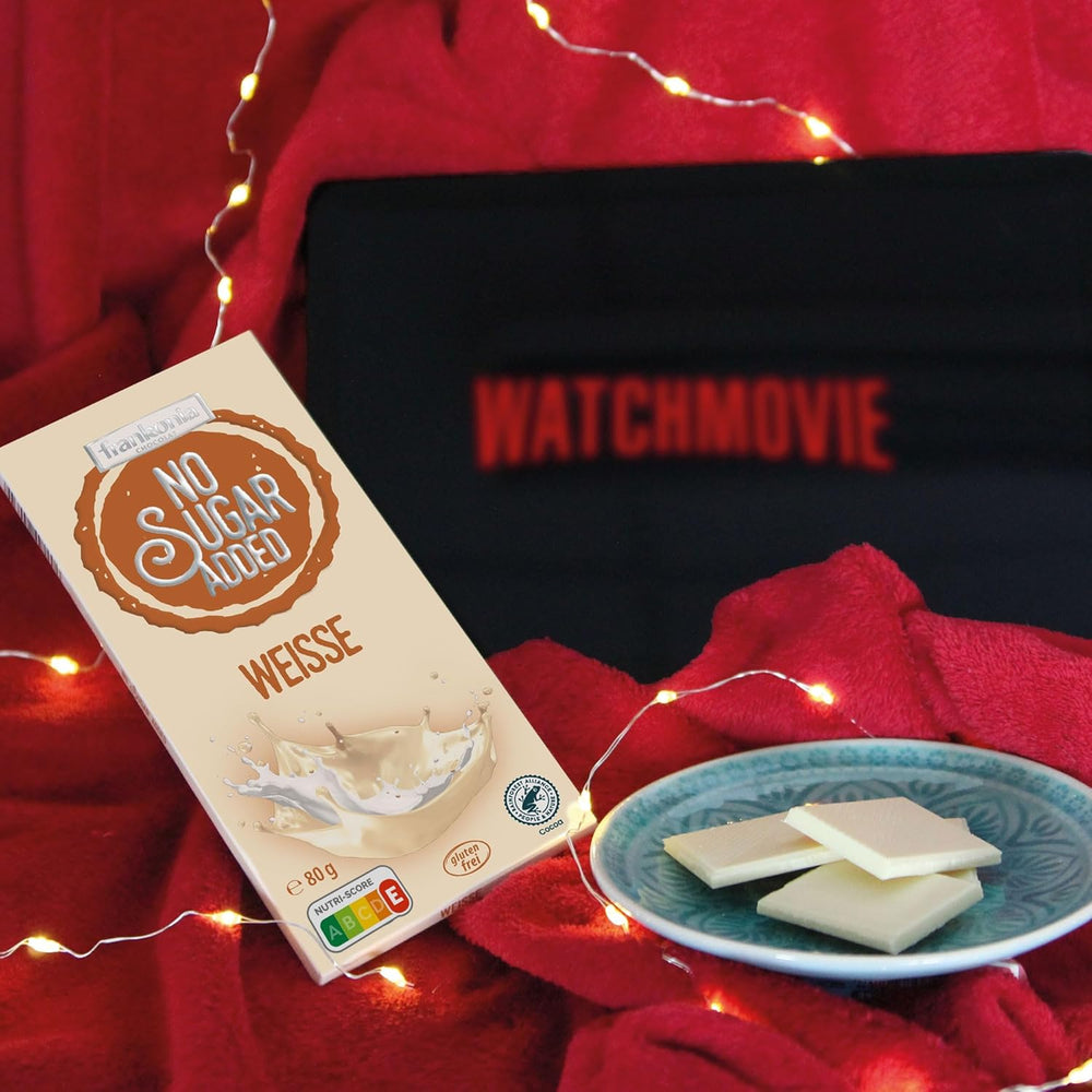 CHOCOLAT frankonia SANS SUCRE AJOUTÉ Chocolat blanc sans gluten, 80 g