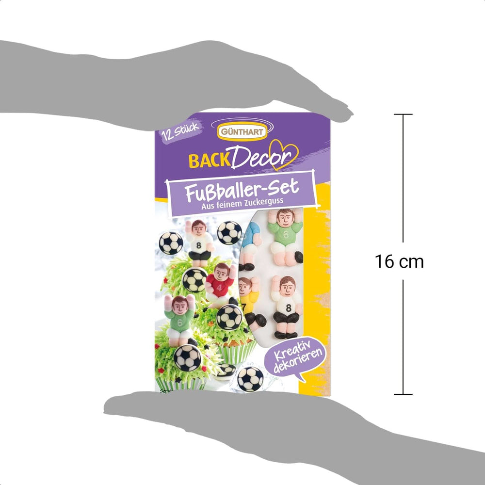 Günthart Backdecor 12 Joueurs de football et ballons de football en sucre, 21 grammes Naty Shop