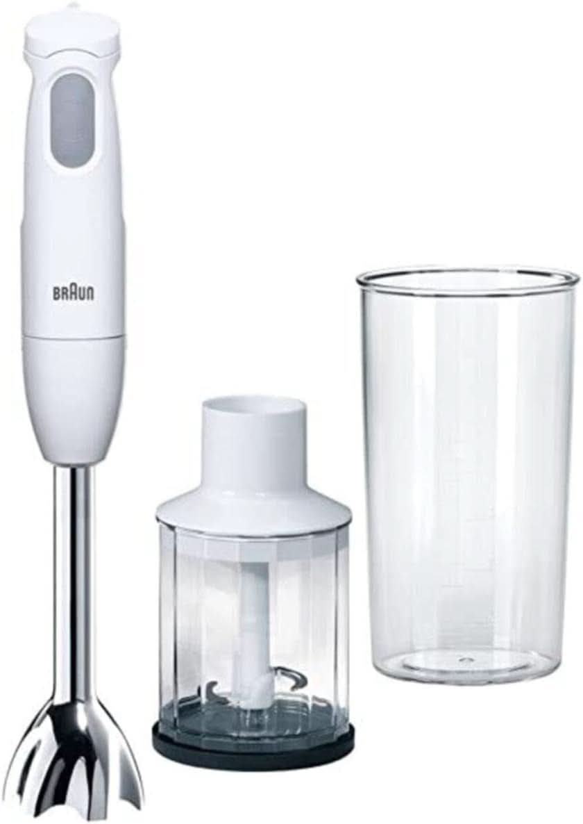 Braun Stabmixer MQ10.001M Multiquick 1 - Extra Light Pürierstab Mit Edelstahl-Mixfuß Und Easytwist System, Inkl. 600 ml Mix- & Messbecher, 450 Watt, Weiß Mère et Enfant Naty Shop Mq 120 Pesto