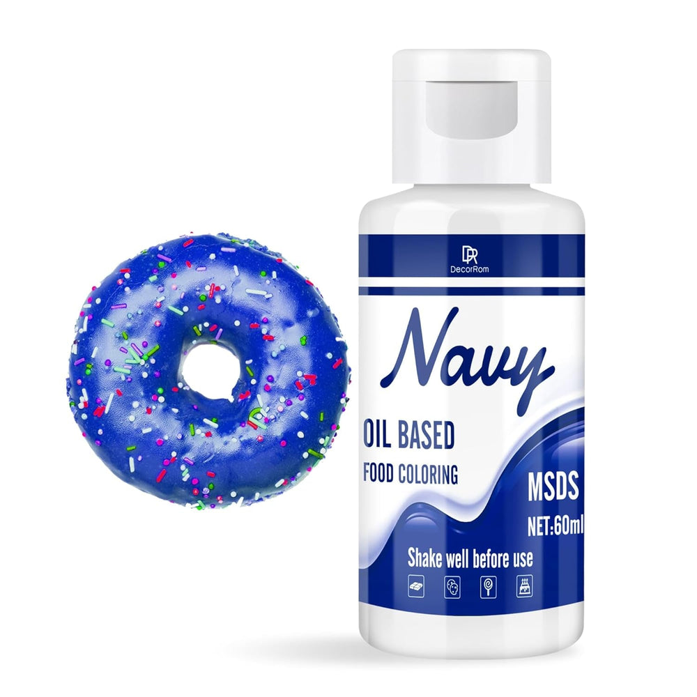 Farines à mélanger pour chocolat - 60 ml de couleurs à base d'huile pour fondants, décorations de gâteaux, dos - Colorants alimentaires flottants pour beurre de cacao, crème au beurre, gâteaux (noir) Naty Shop Marine