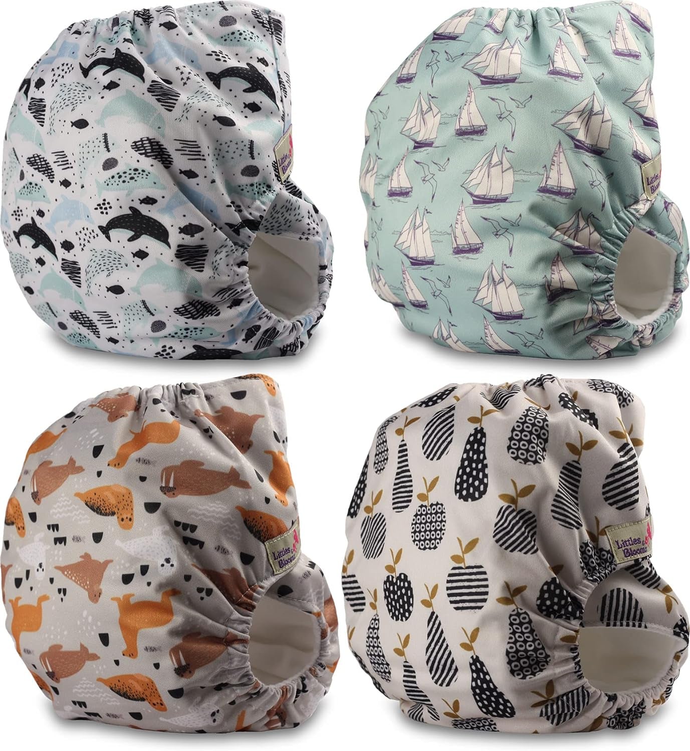 Littles and Bloomz FLP2-0406 Couche réutilisable avec clip standard, 4 couches