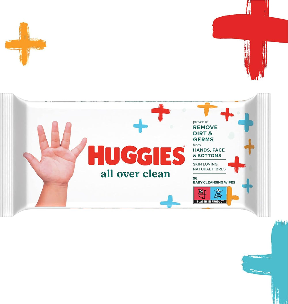 Huggies Lingettes humides pour bébé General Clean Corps entier Discreet Fresh 10 x 56 lingettes Boîte mensuelle