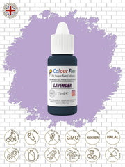 Colorant alimentaire à base d'huile Sugarflair Colourflex Lavande, colorant alimentaire liquide hautement concentré pour crème au beurre, chocolat, pâte, fondant, glaçage et plus encore - 15 ml