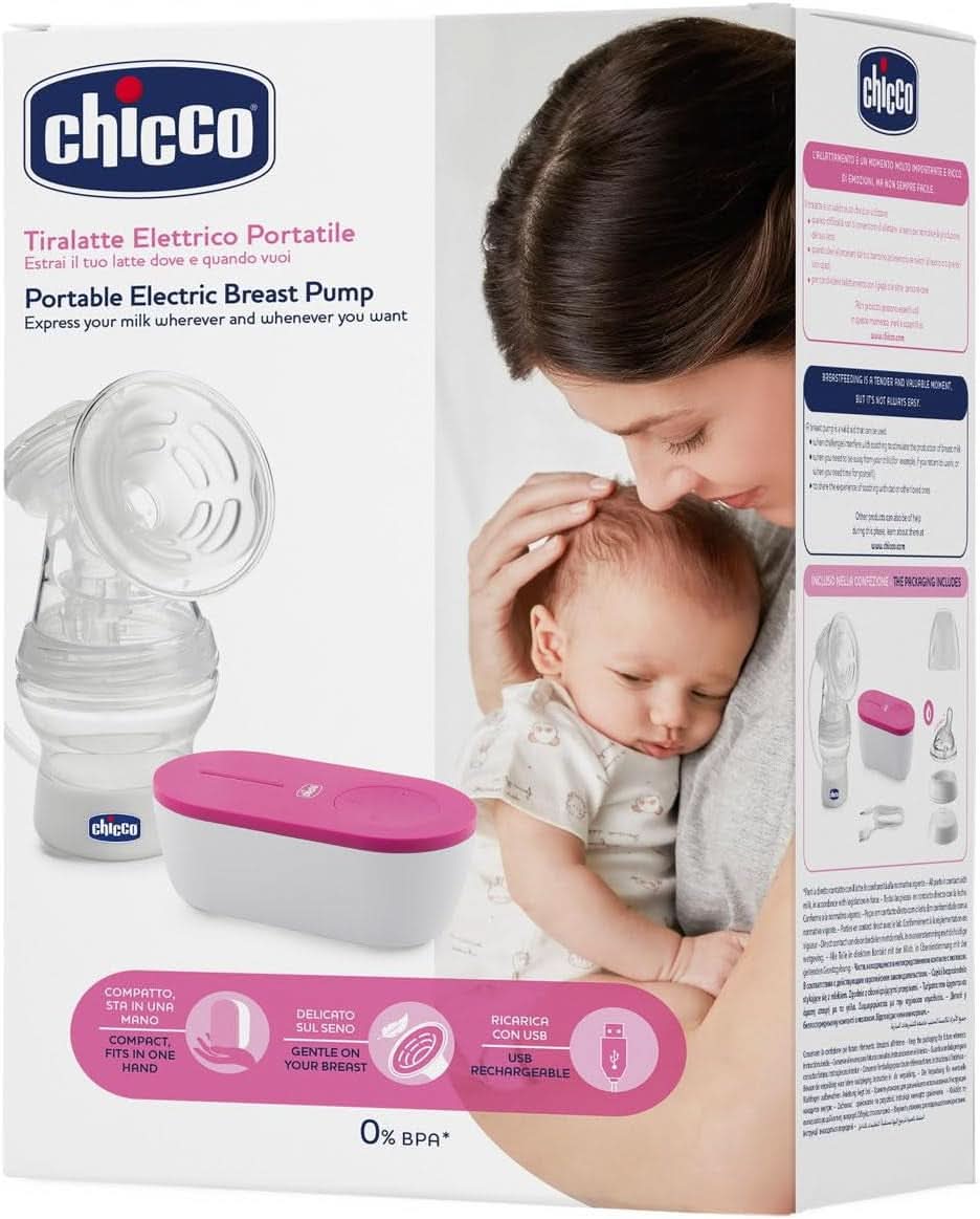 Chicco, tire-lait électrique portable, 5 niveaux d'intensité, 150 ml Alimentation et Accessoires d'Allaitement Bebe Naty Shop