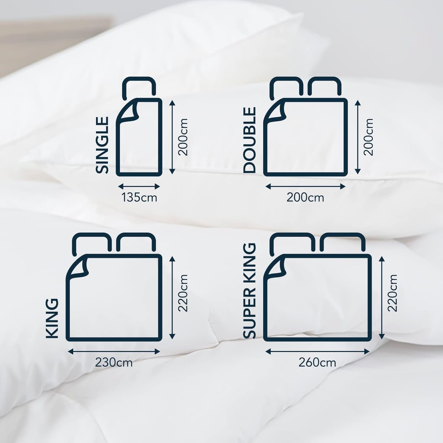 Couette anti-allergie Snuggledown Freshwash, 13,5 Tog Winter Warm, coton, blanc, lit simple Couettes et couettes Naty Shop