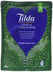 TILDA Riz basmati cuit à la vapeur avec citron vert et coriandre pour micro-ondes, 250 g